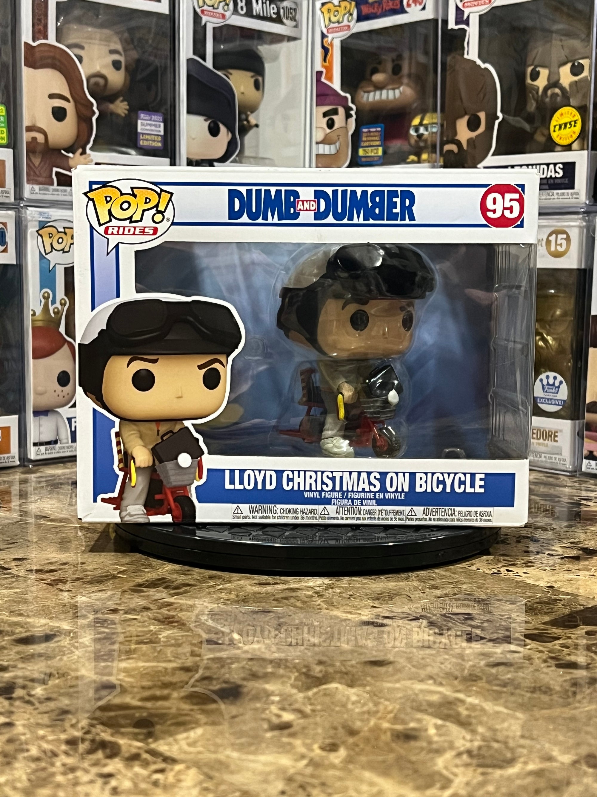 Funko Pop Dumb and Dumberer Lloyd Christmas on Bicycle #95
