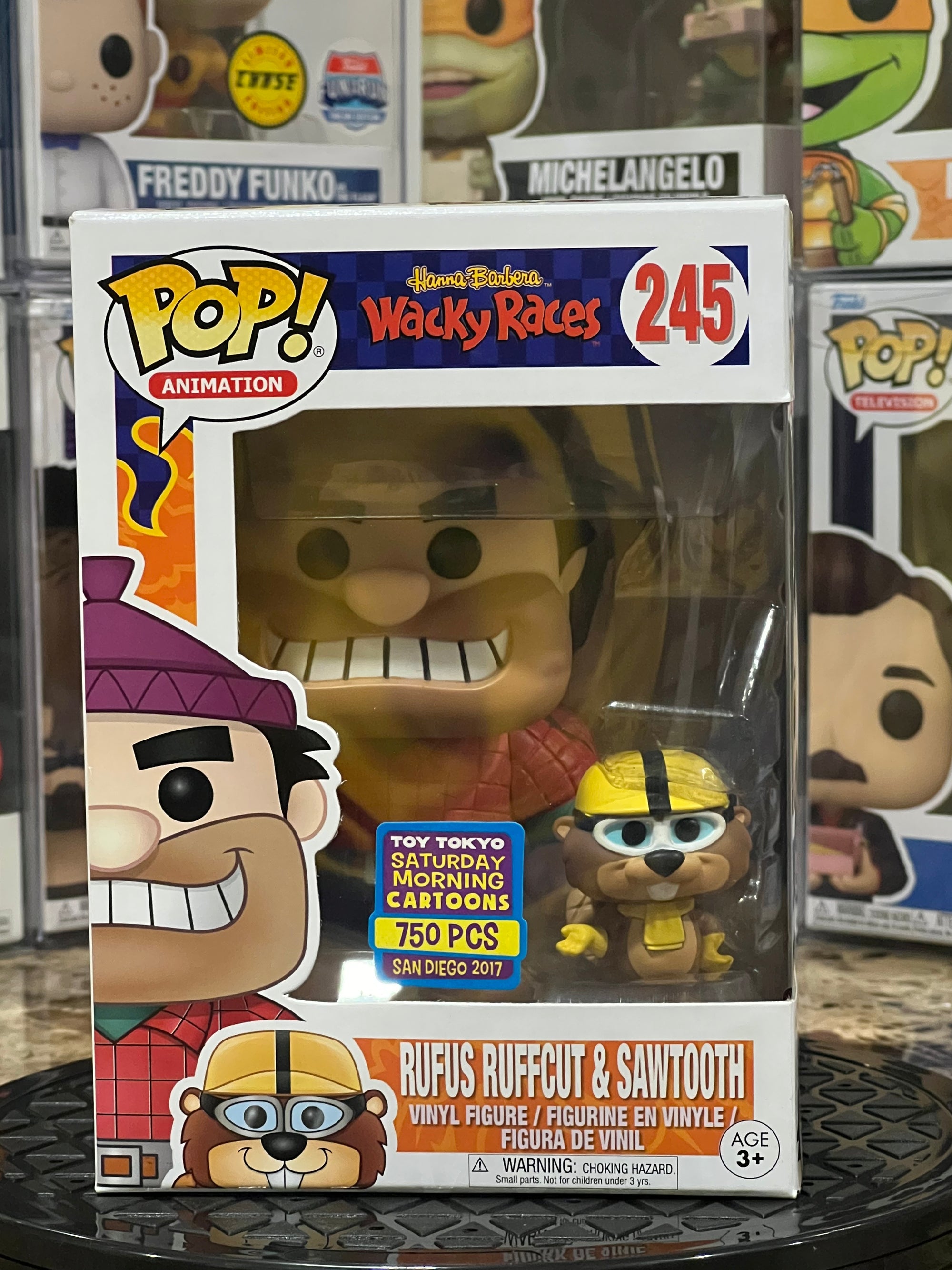 Funko Pop Wacky Races Rufus Ruffcut & Sawtooth #245 SDCC 2017