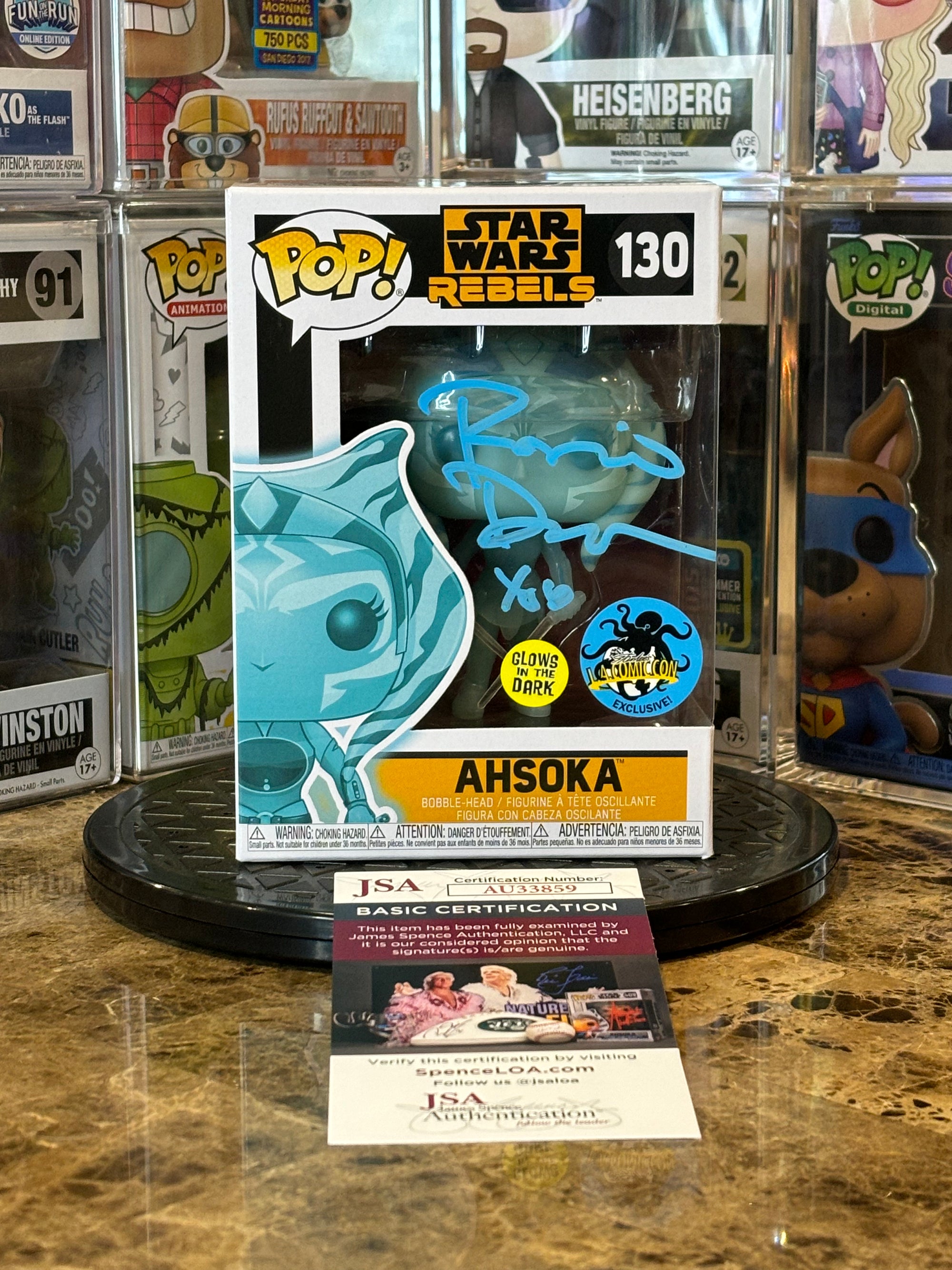 Funko Pop Star Wars Rebels Ahsoka #130 AUTOGRAPHED W/ COA!