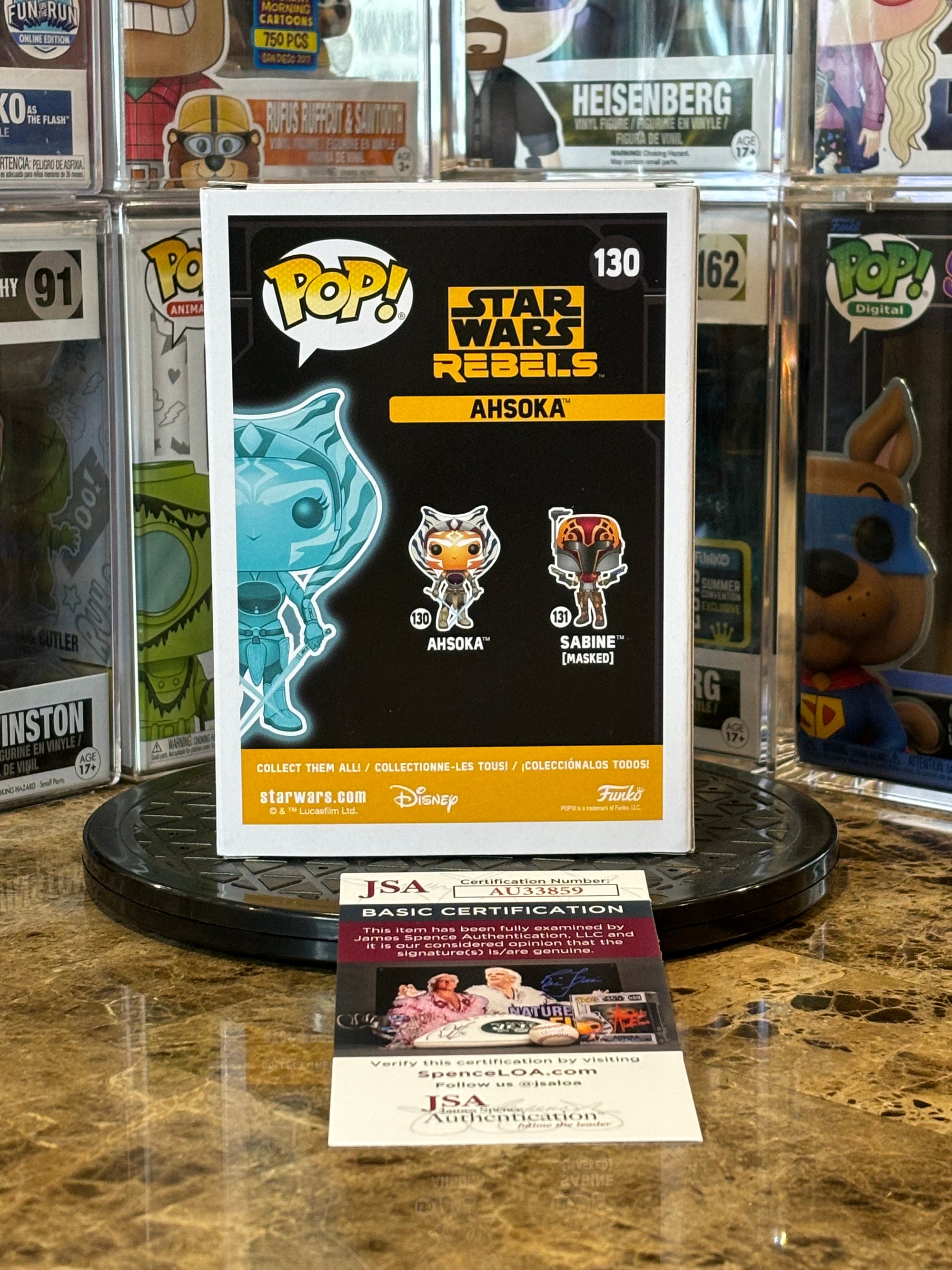 Funko Pop Star Wars Rebels Ahsoka #130 AUTOGRAPHED W/ COA!