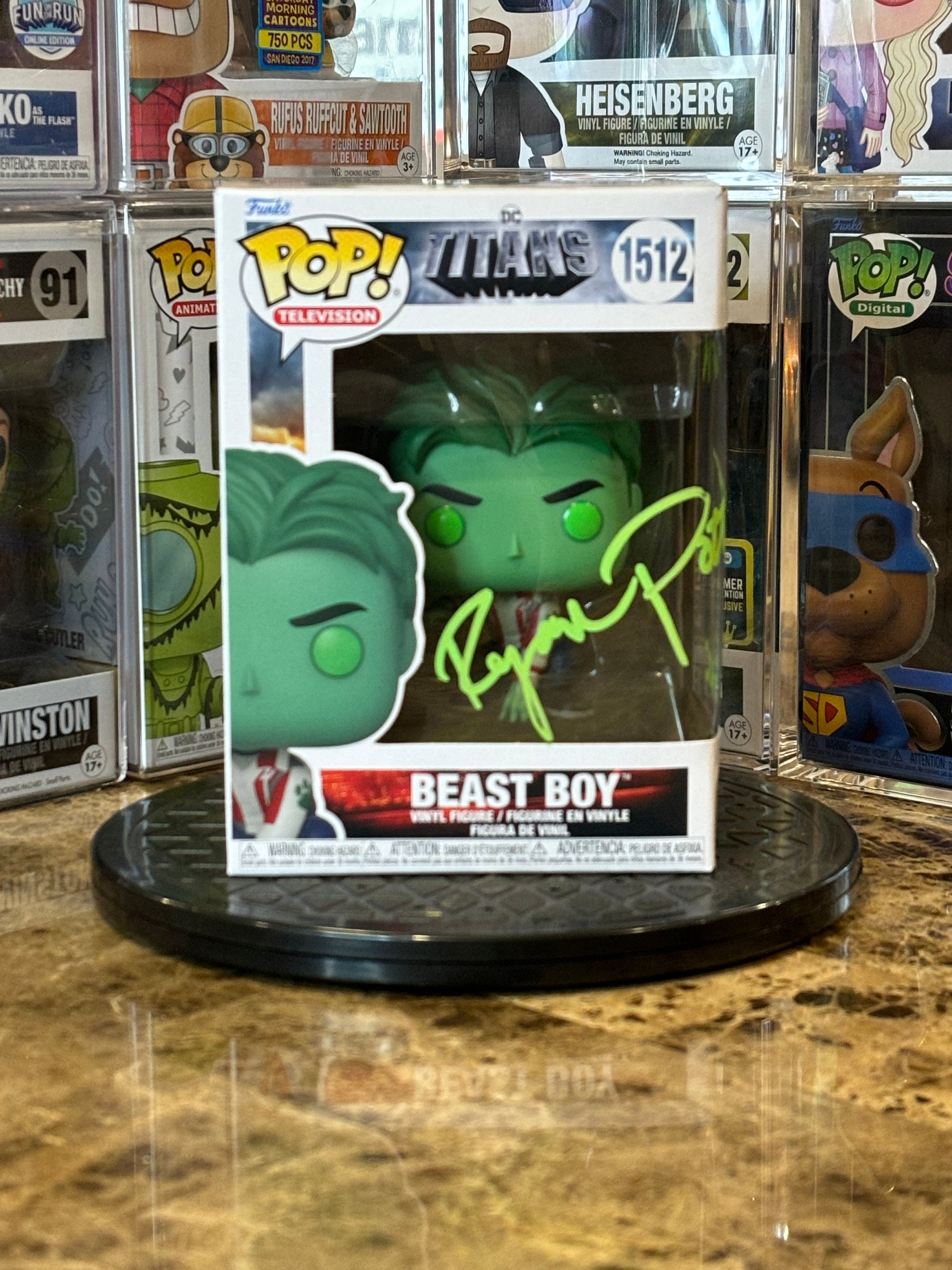 Funko Pop DC Titans Beast Boy #1512 Autographed Ryan Potter