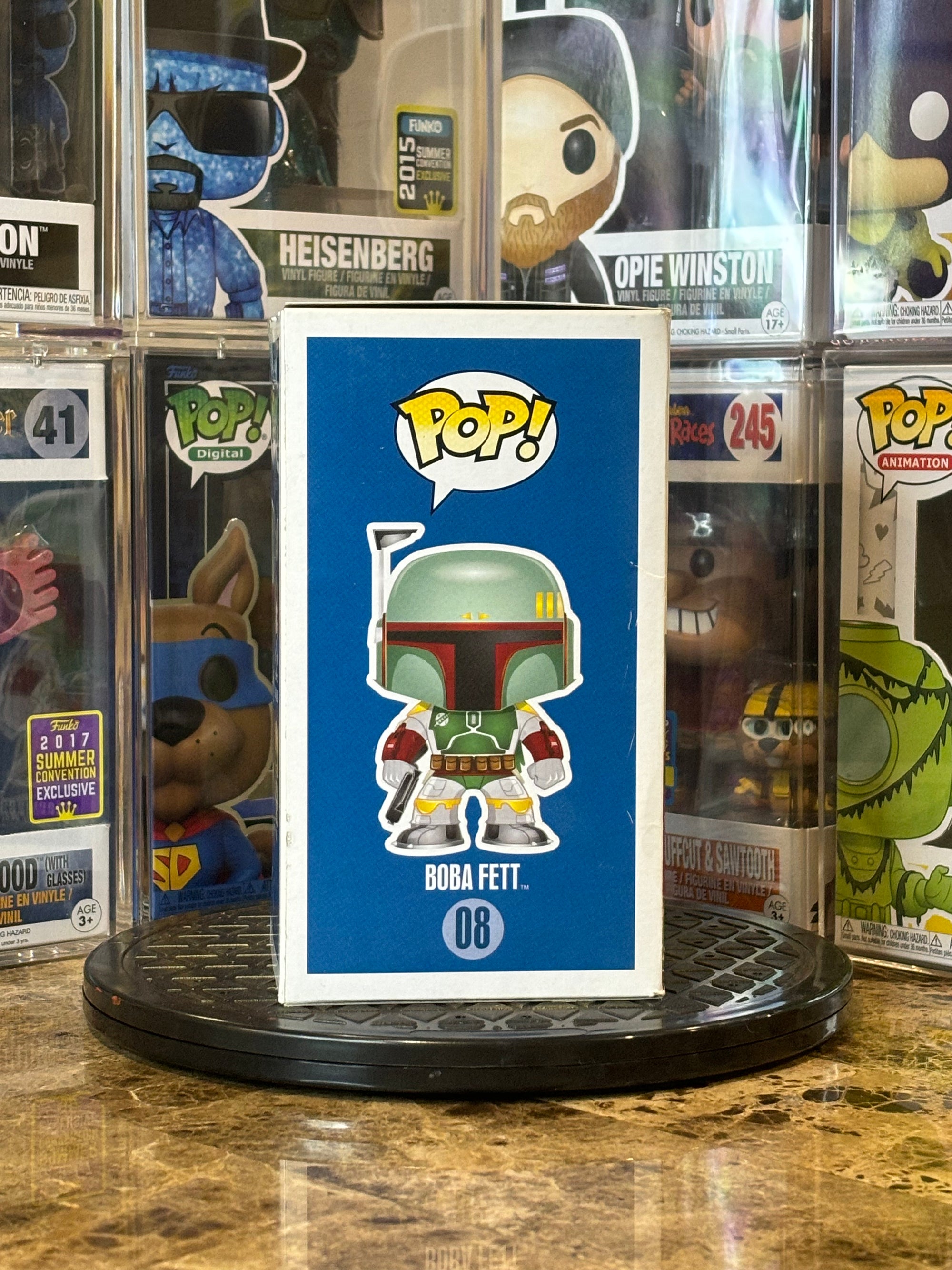 Funko Pop Star Wars Boba Fett #08 Blue Box Large Font First Run