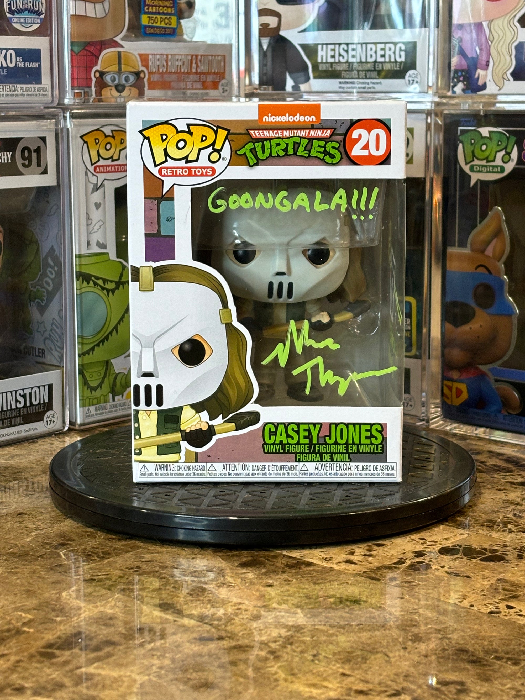 Funko Pop Teenage Mutant Ninja Turtles Casey Jones #20 Autographed Marc Thompson