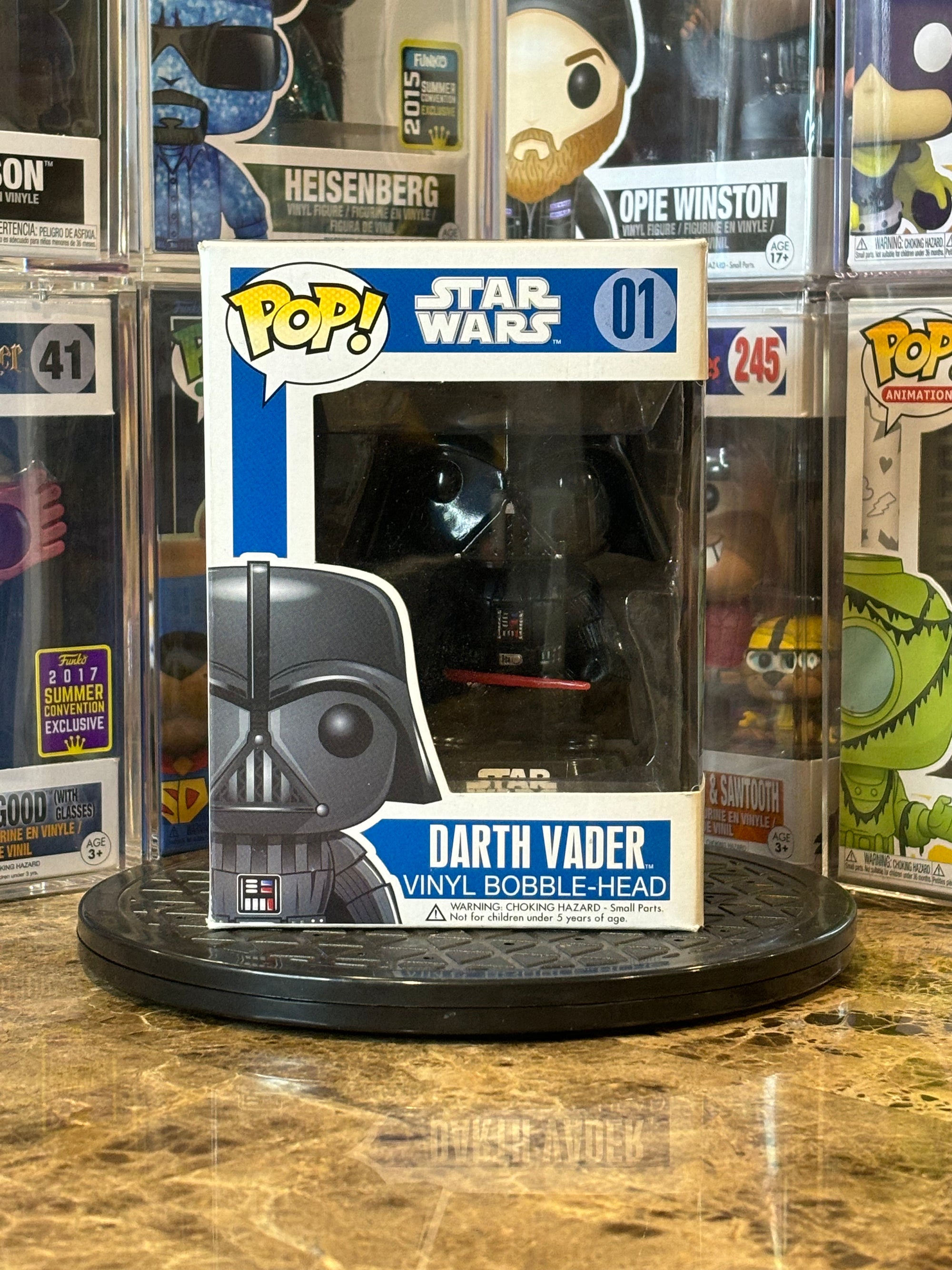 Funko Pop Star Wars Darth Vader #01 Blue Box Large Font First Run