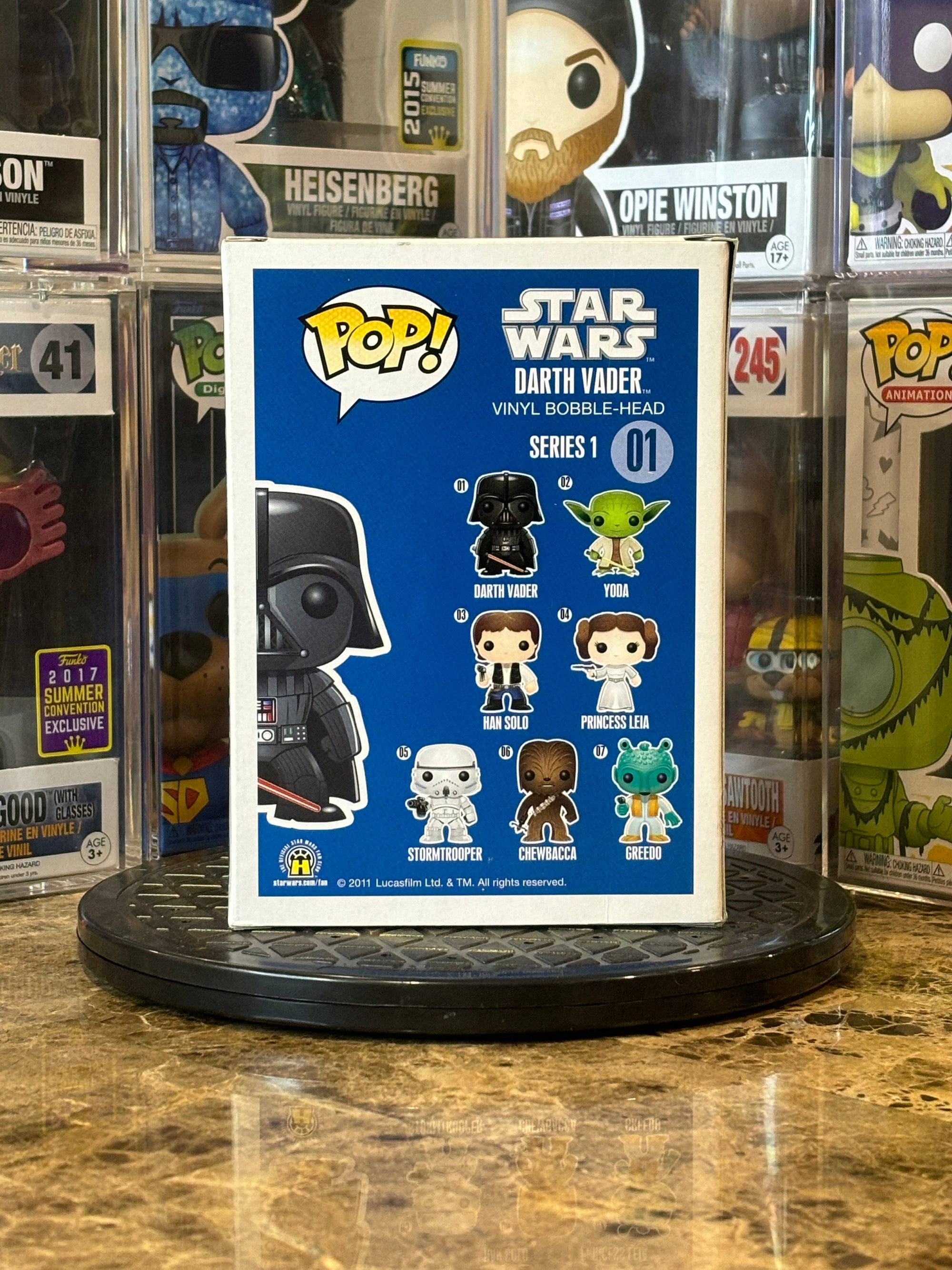 Funko Pop Star Wars Darth Vader #01 Blue Box Large Font First Run