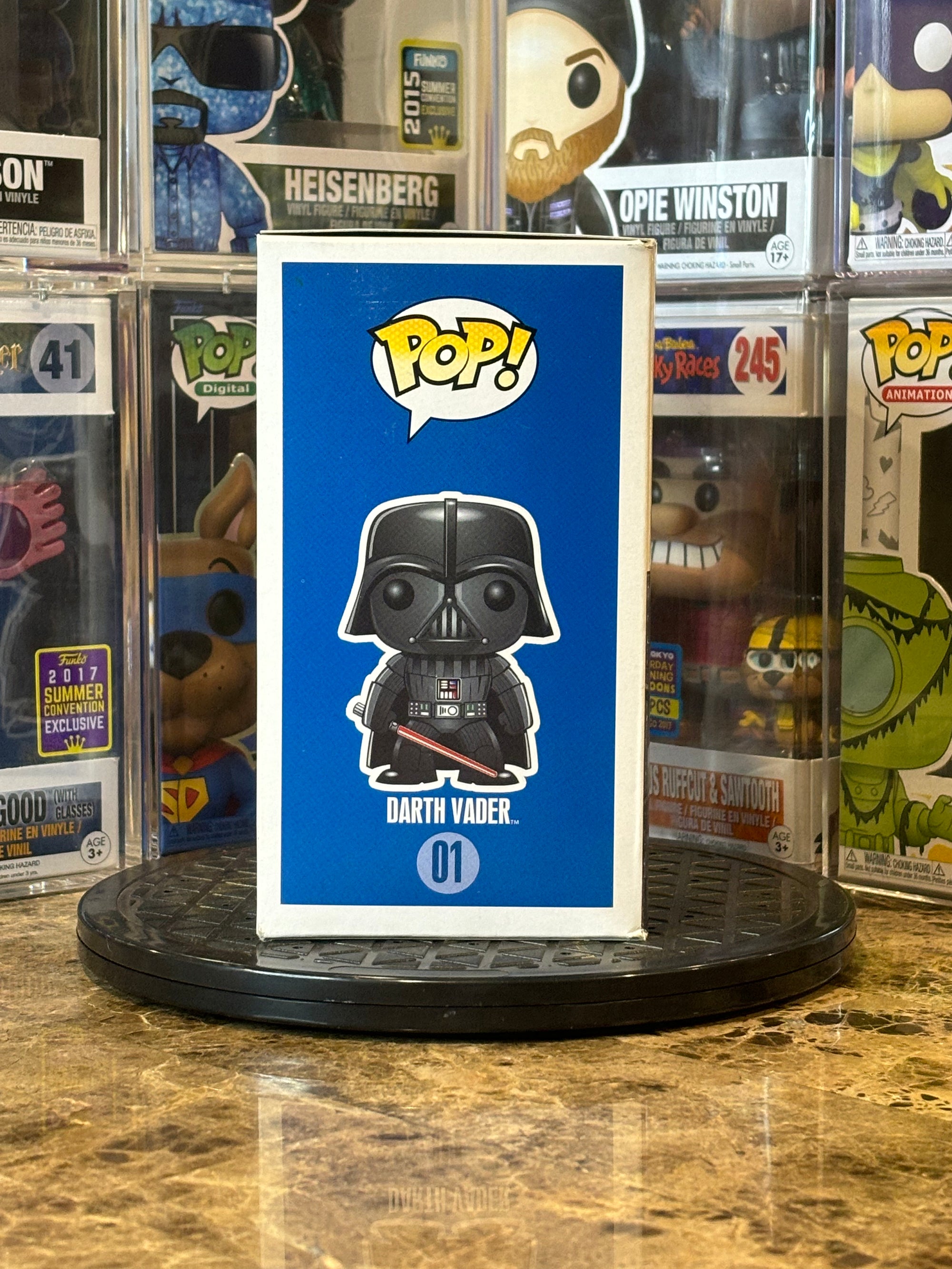 Funko Pop Star Wars Darth Vader #01 Blue Box Large Font First Run