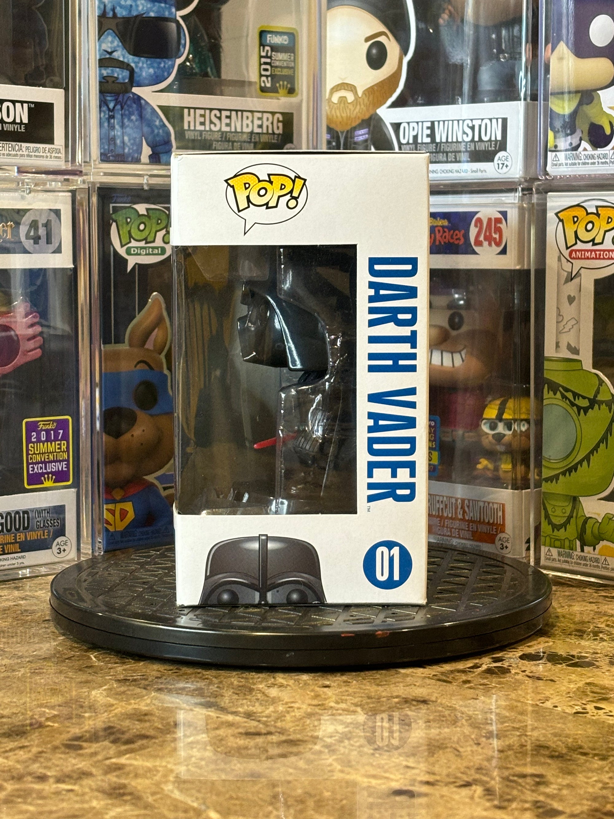 Funko Pop Star Wars Darth Vader #01 Blue Box Large Font First Run