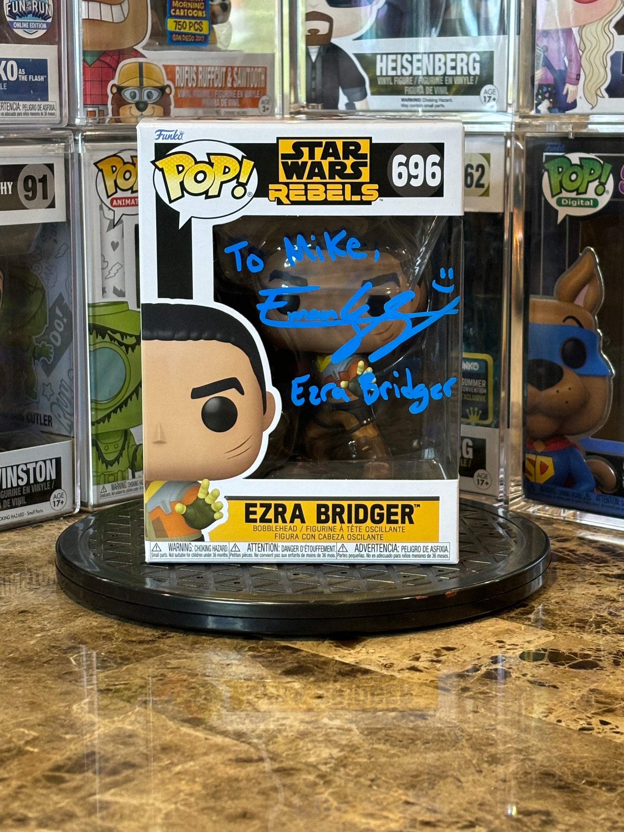 Funko Pop Star Wars Rebels Ezra Bridger #696 Autgoraphed Eman Esfandi