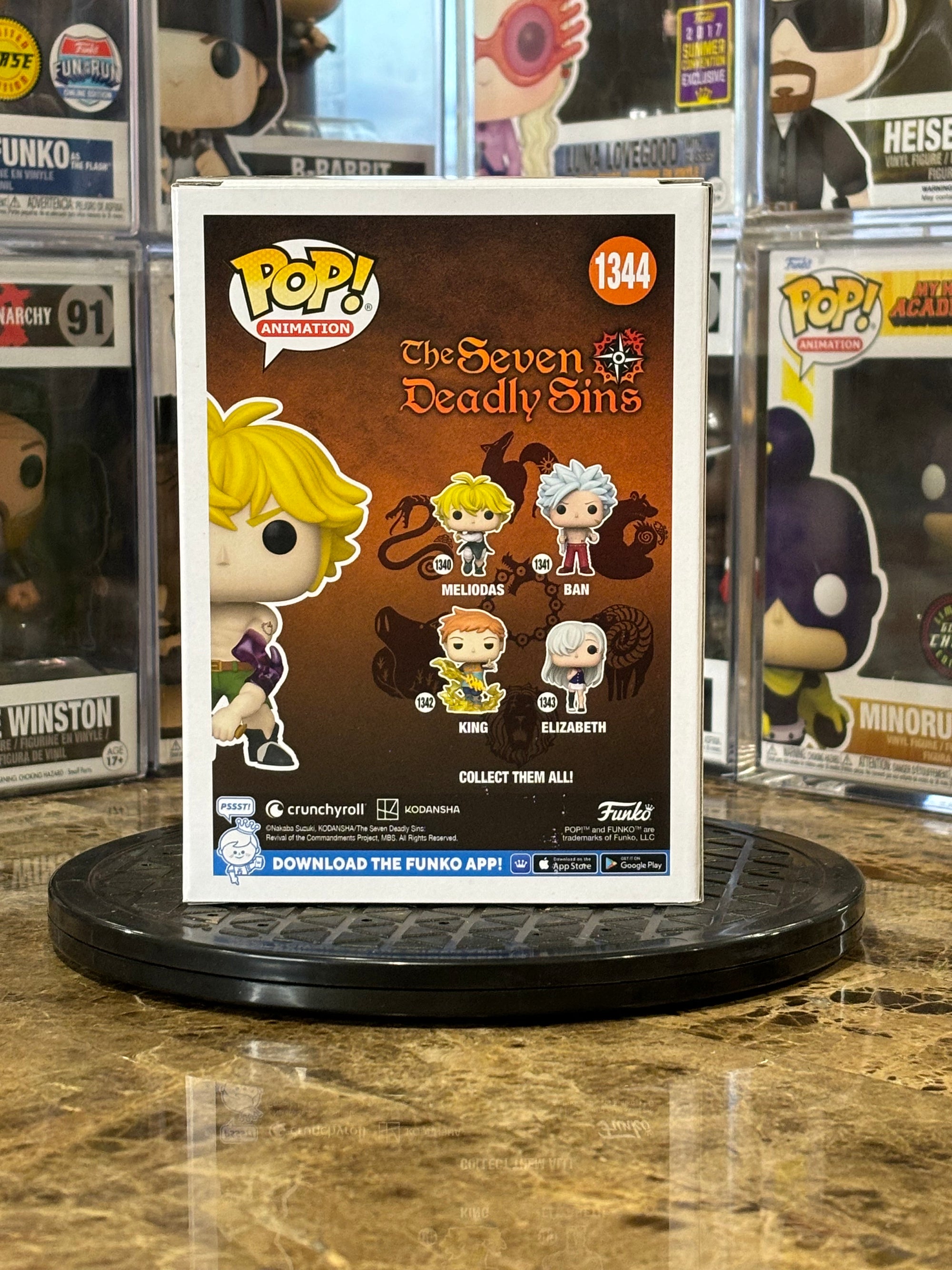 Funko Pop The Seven Deadly Sins Meliodas #1344 Glow Chase