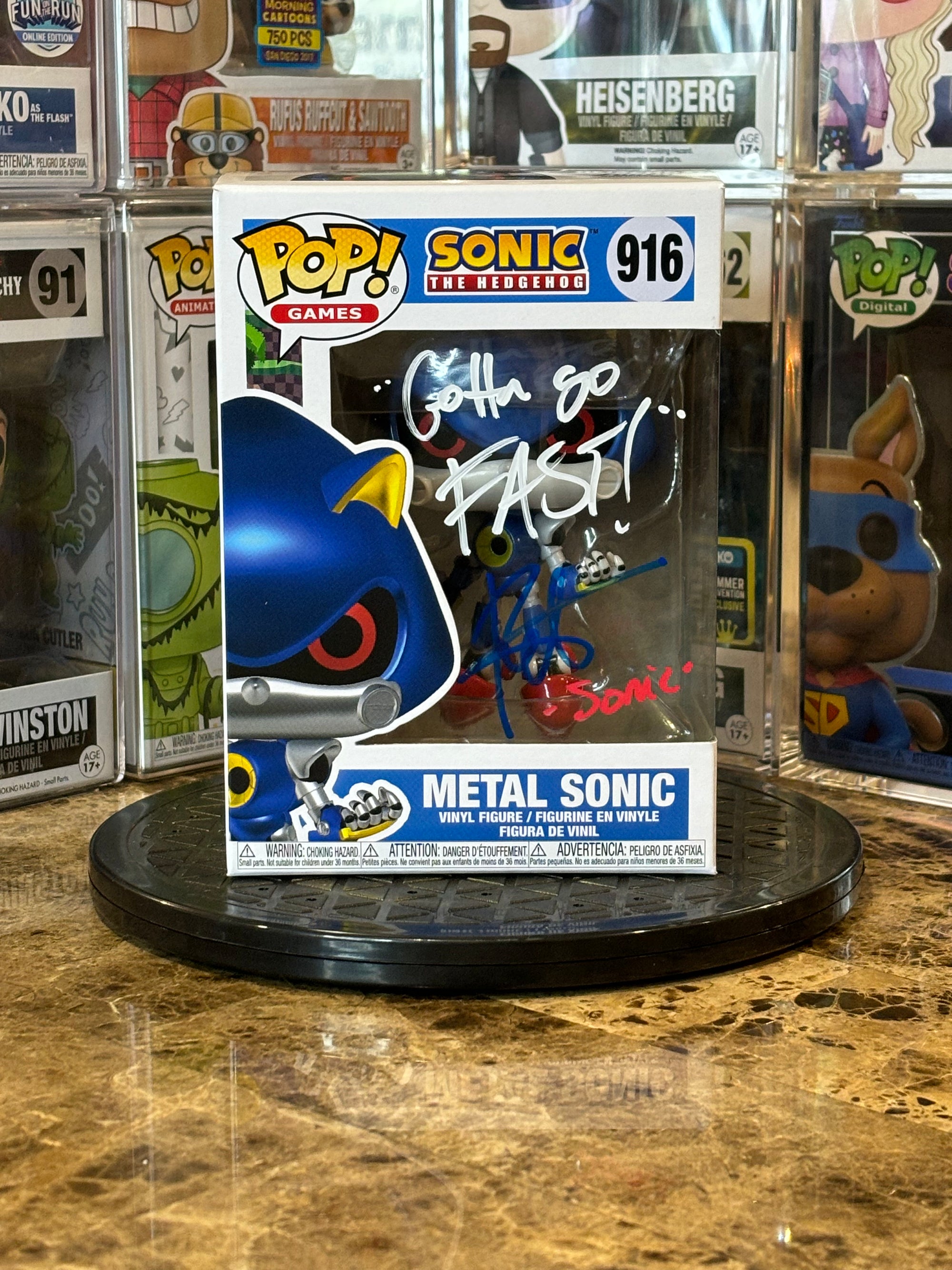 Funko Pop Sonic the Hedgehog Metal Sonic #916 Autographed Roger Craig Smith