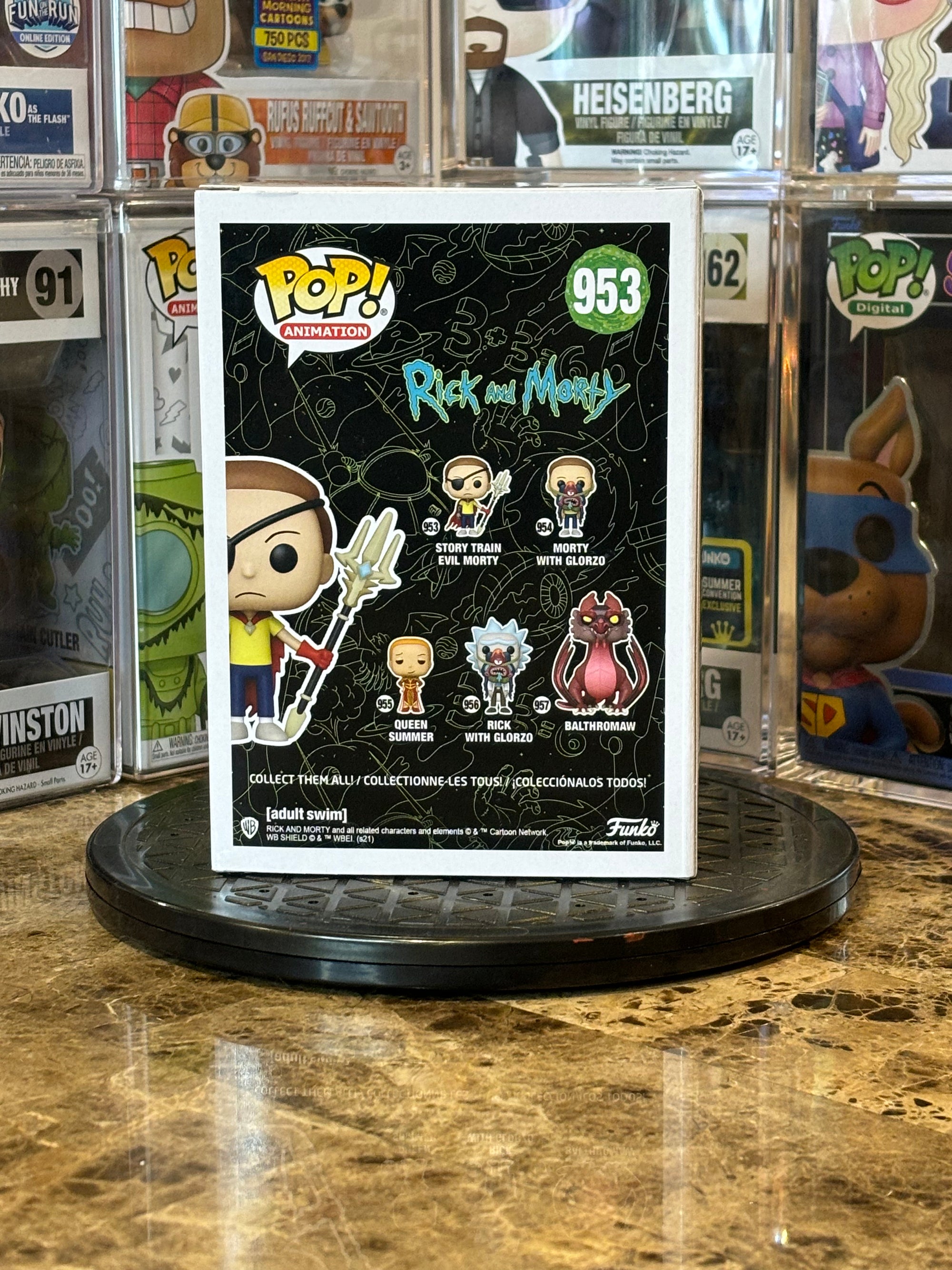 Funko Pop Rick and Morty Story Train Evil Morty #953 Autographed Harry Belden