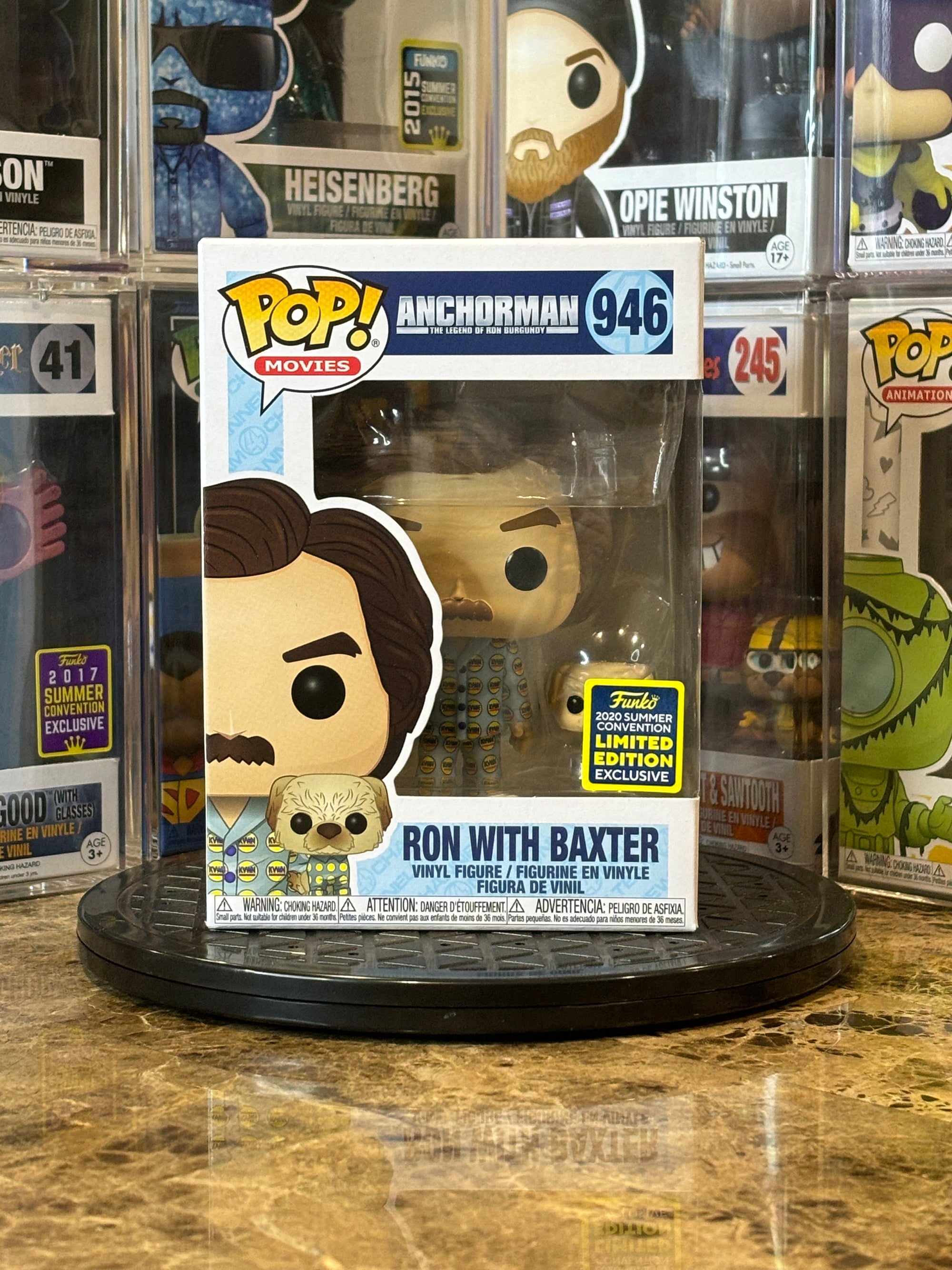 Funko Pop Anchorman Ron with Baxter #946 2020 SCLEE