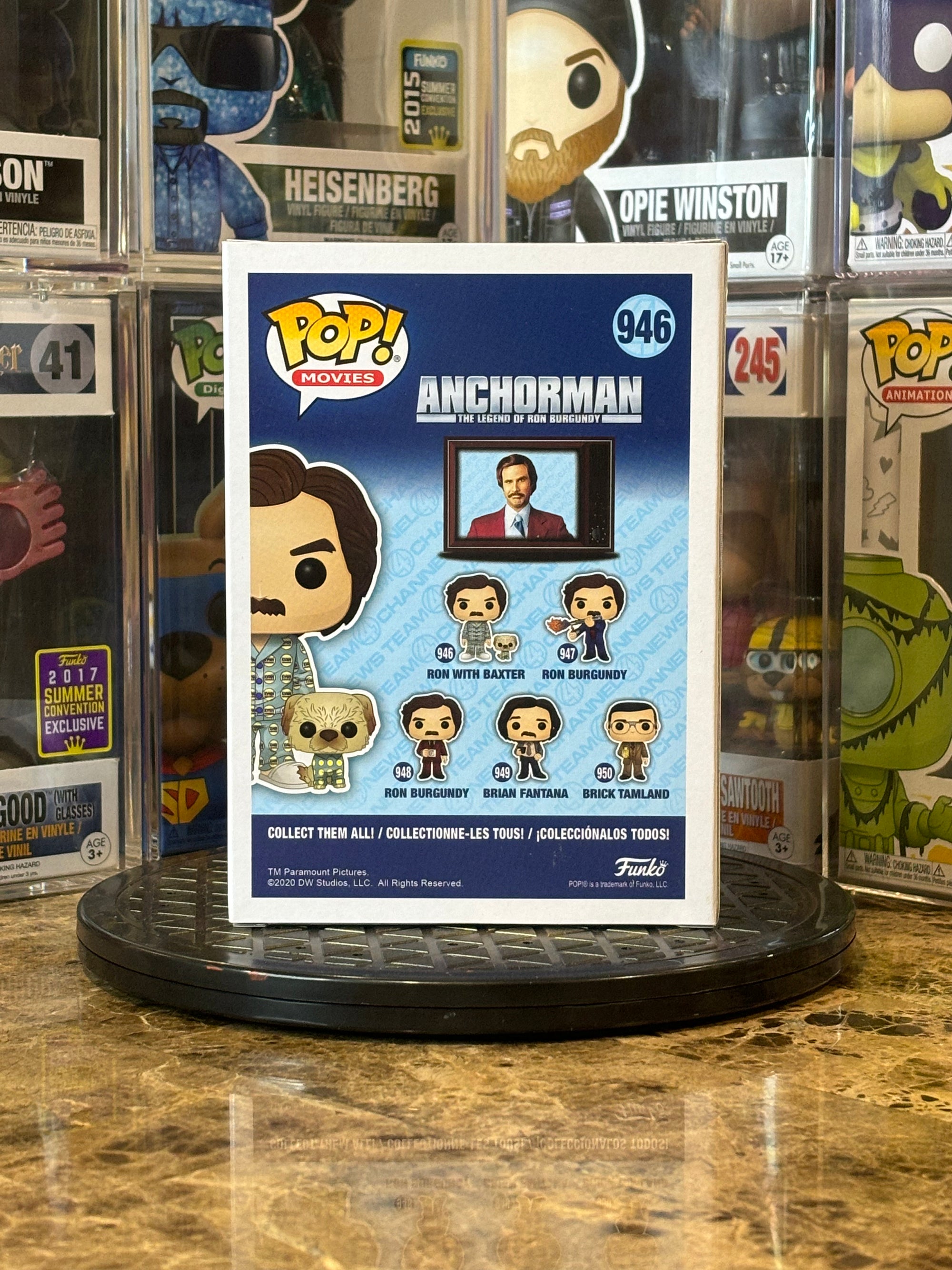 Funko Pop Anchorman Ron with Baxter #946 2020 SCLEE