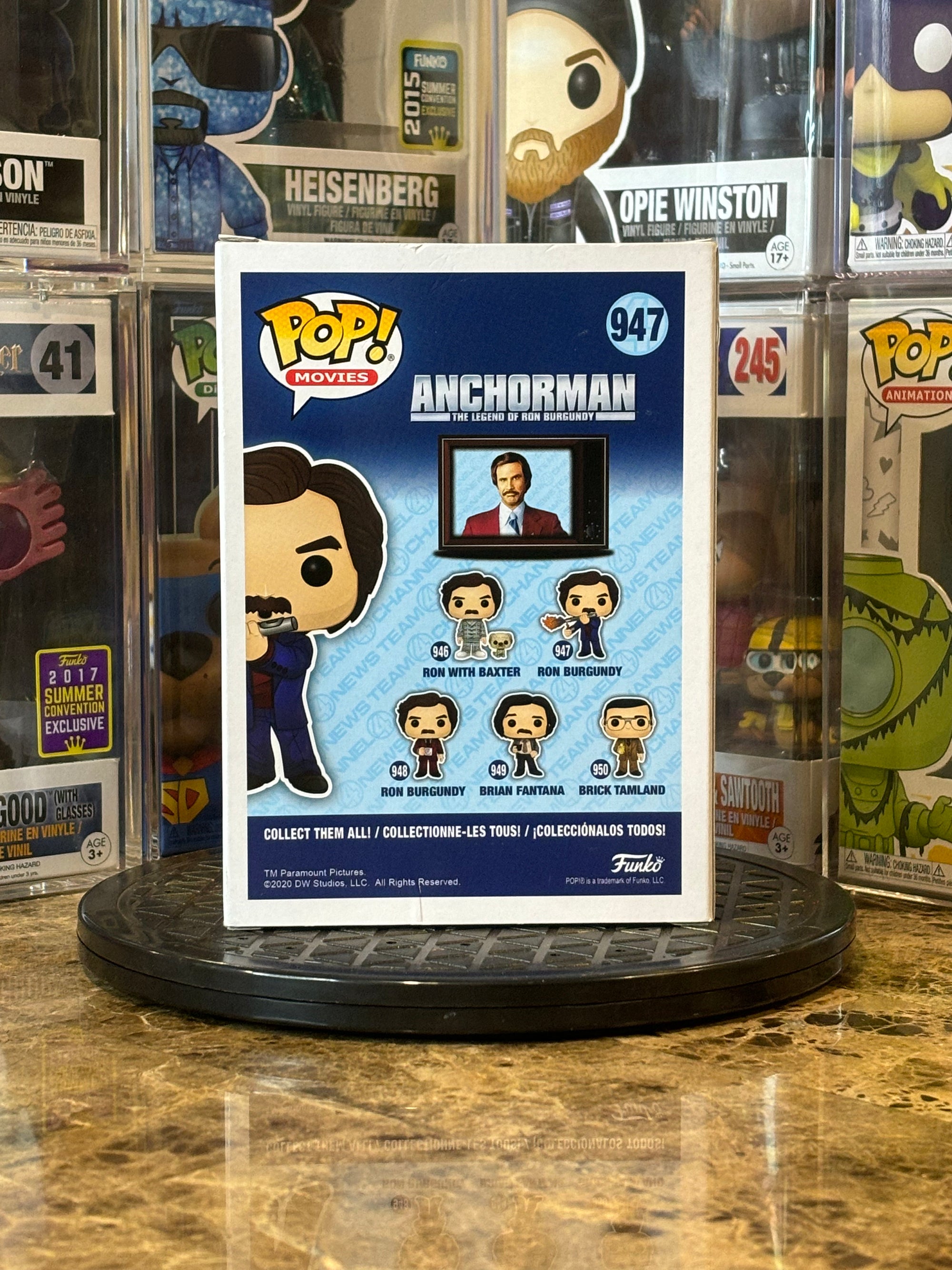 Funko Pop Anchorman Ron Burgundy #947 2020 SCLEE Convention Sticker