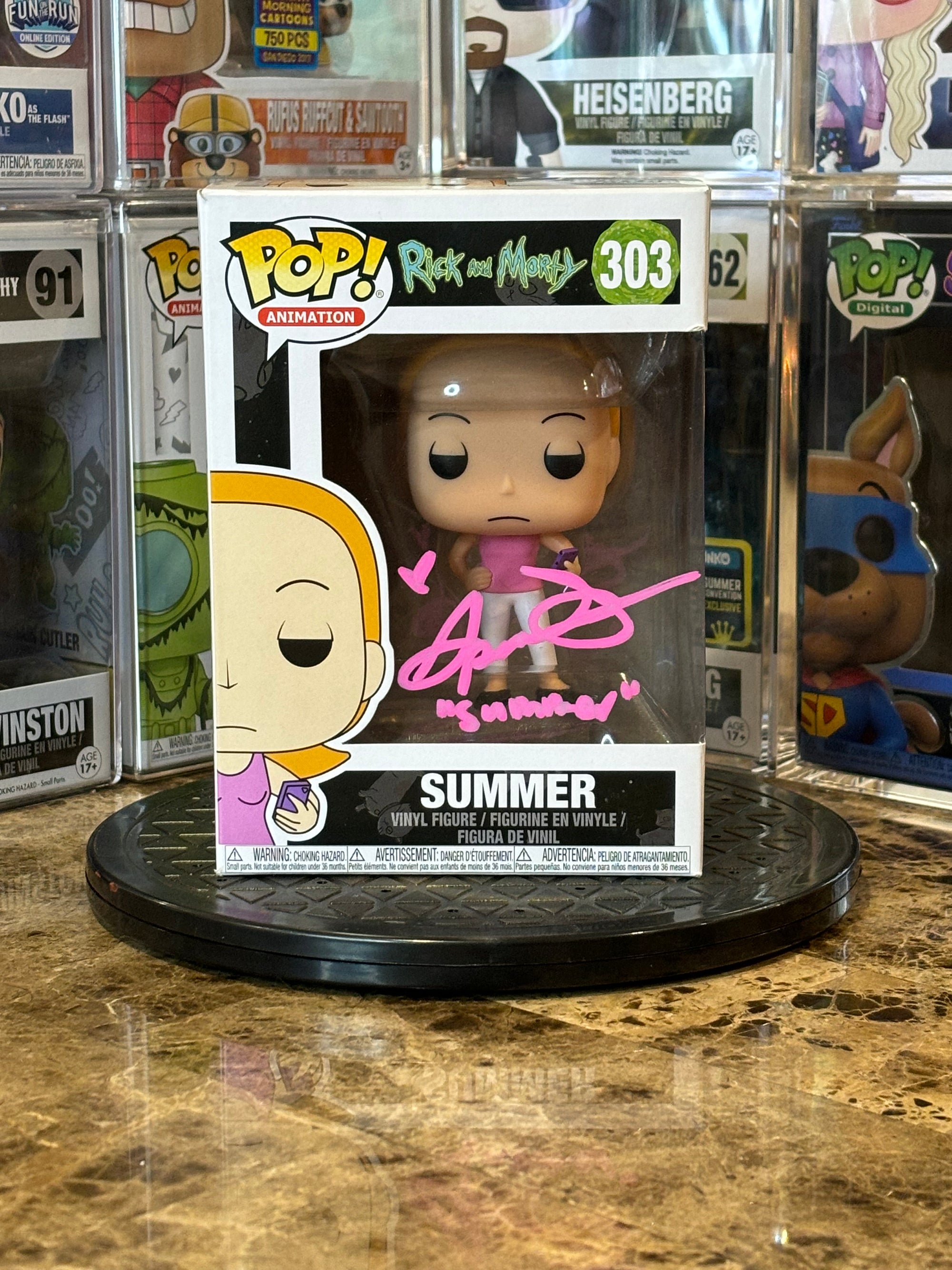 Funko Pop Rick and Morty Summer #303 Autographed Spencer Grammer