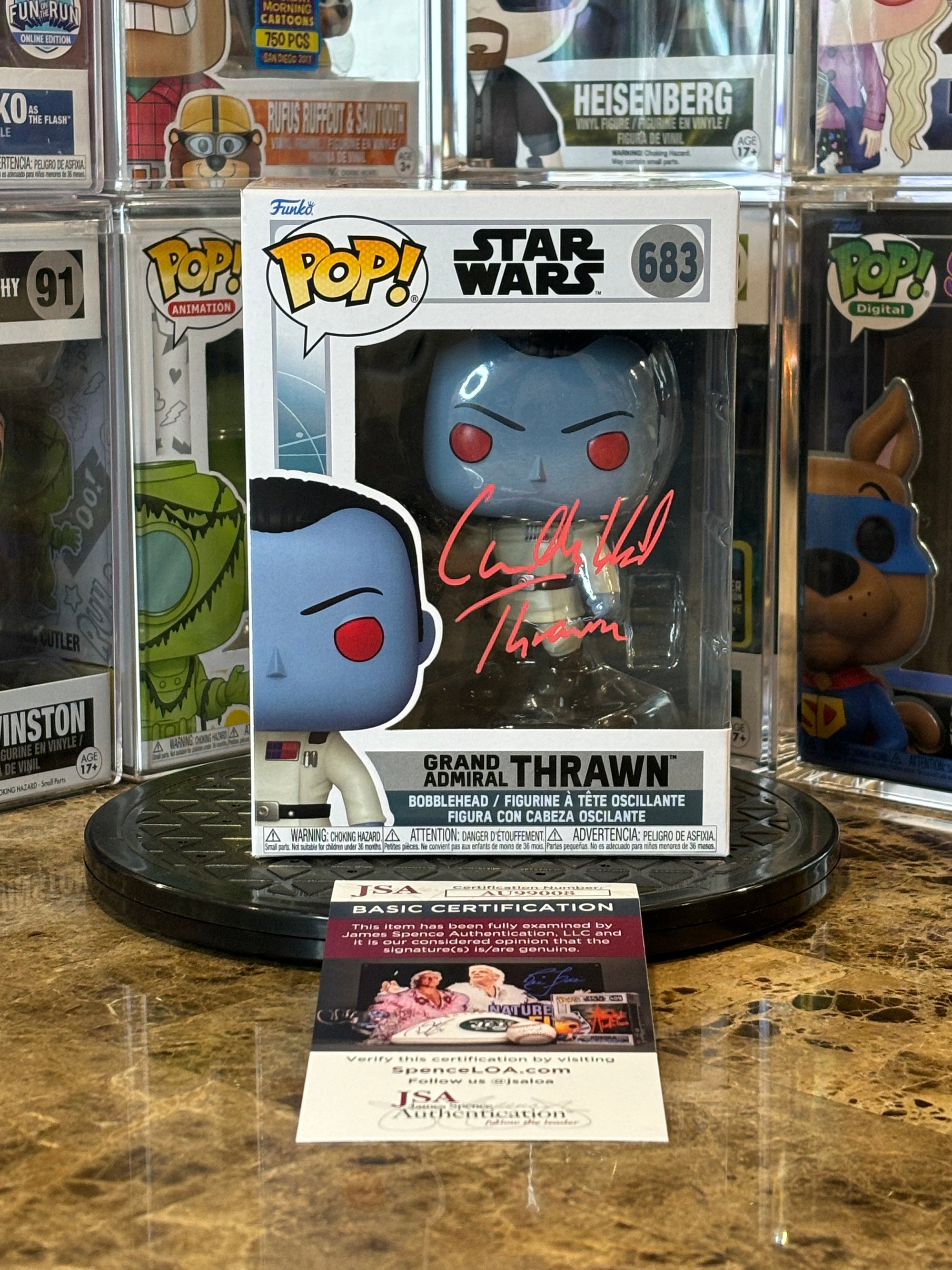 Funko Pop Star Wars Grand Admiral Thrawn #683 Autographed Lars Mikkelsen w/ COA