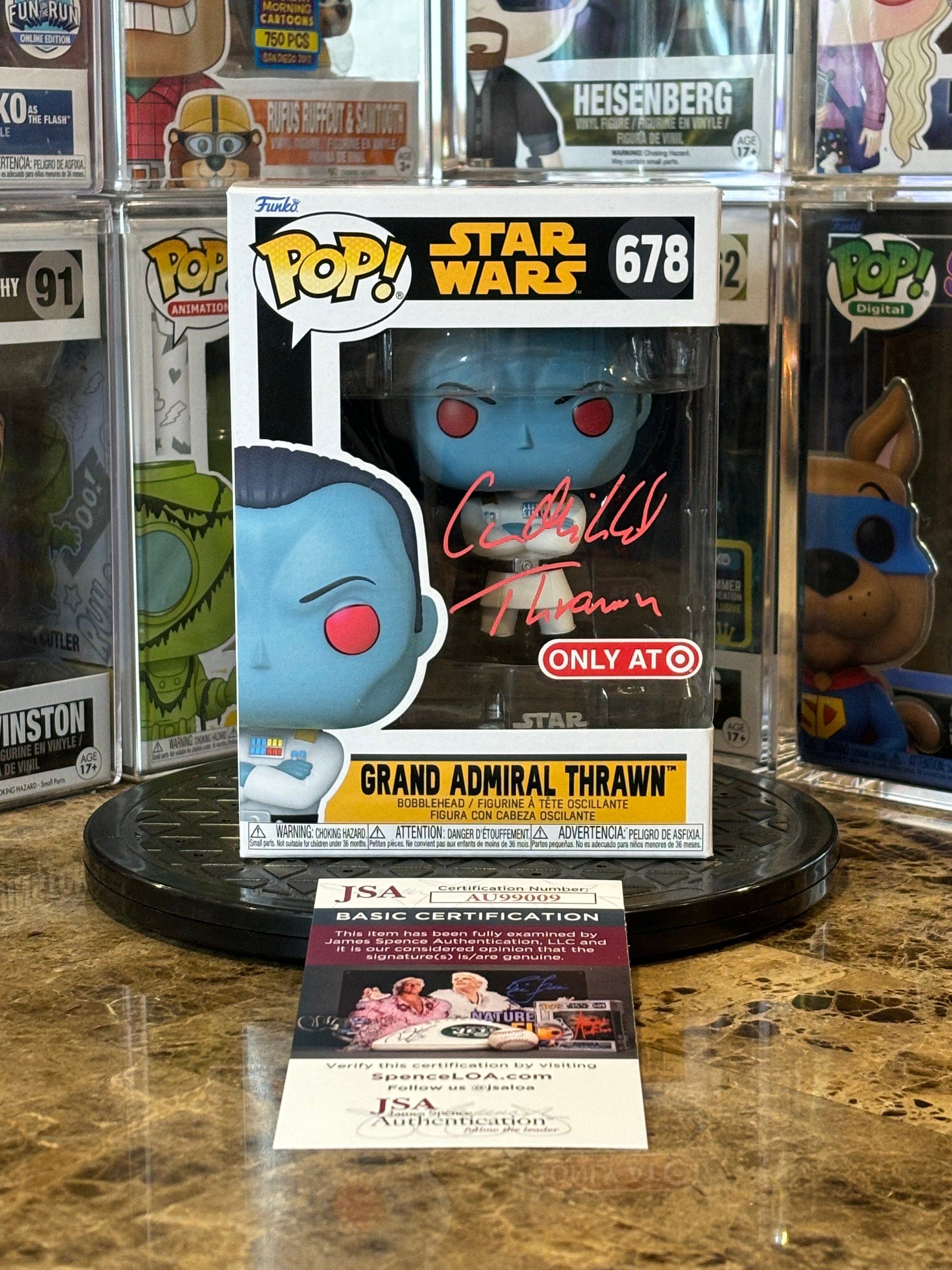 Funko Pop Star Wars Grand Admiral Thrawn #678 Autographed Lars Mikkelsen w/ COA