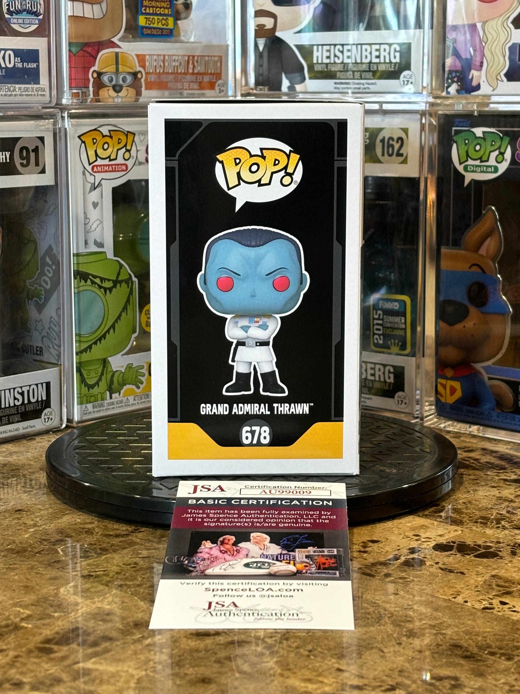 Funko Pop Star Wars Grand Admiral Thrawn #678 Autographed Lars Mikkelsen w/ COA