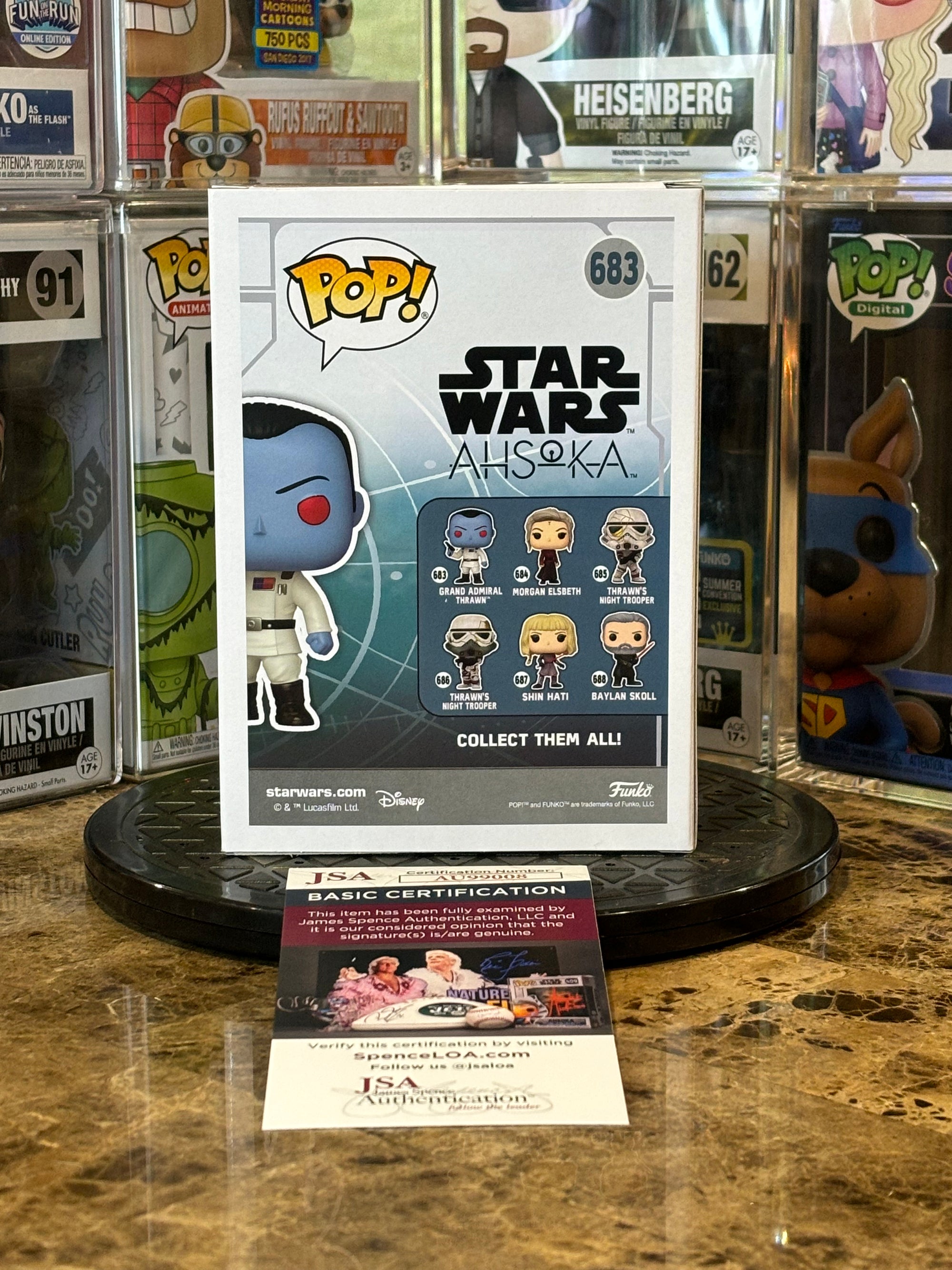 Funko Pop Star Wars Grand Admiral Thrawn #683 Autographed Lars Mikkelsen w/ COA