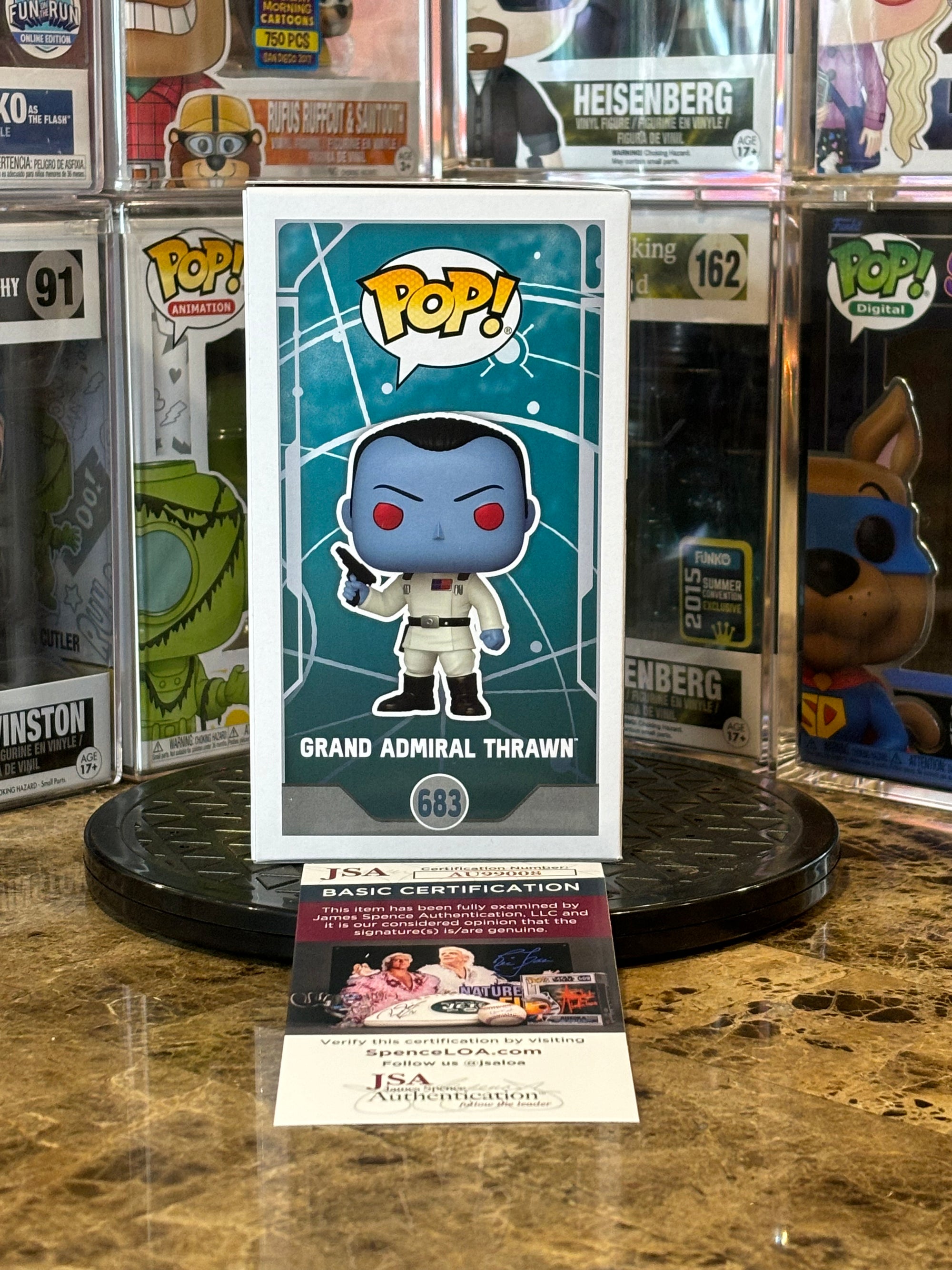 Funko Pop Star Wars Grand Admiral Thrawn #683 Autographed Lars Mikkelsen w/ COA