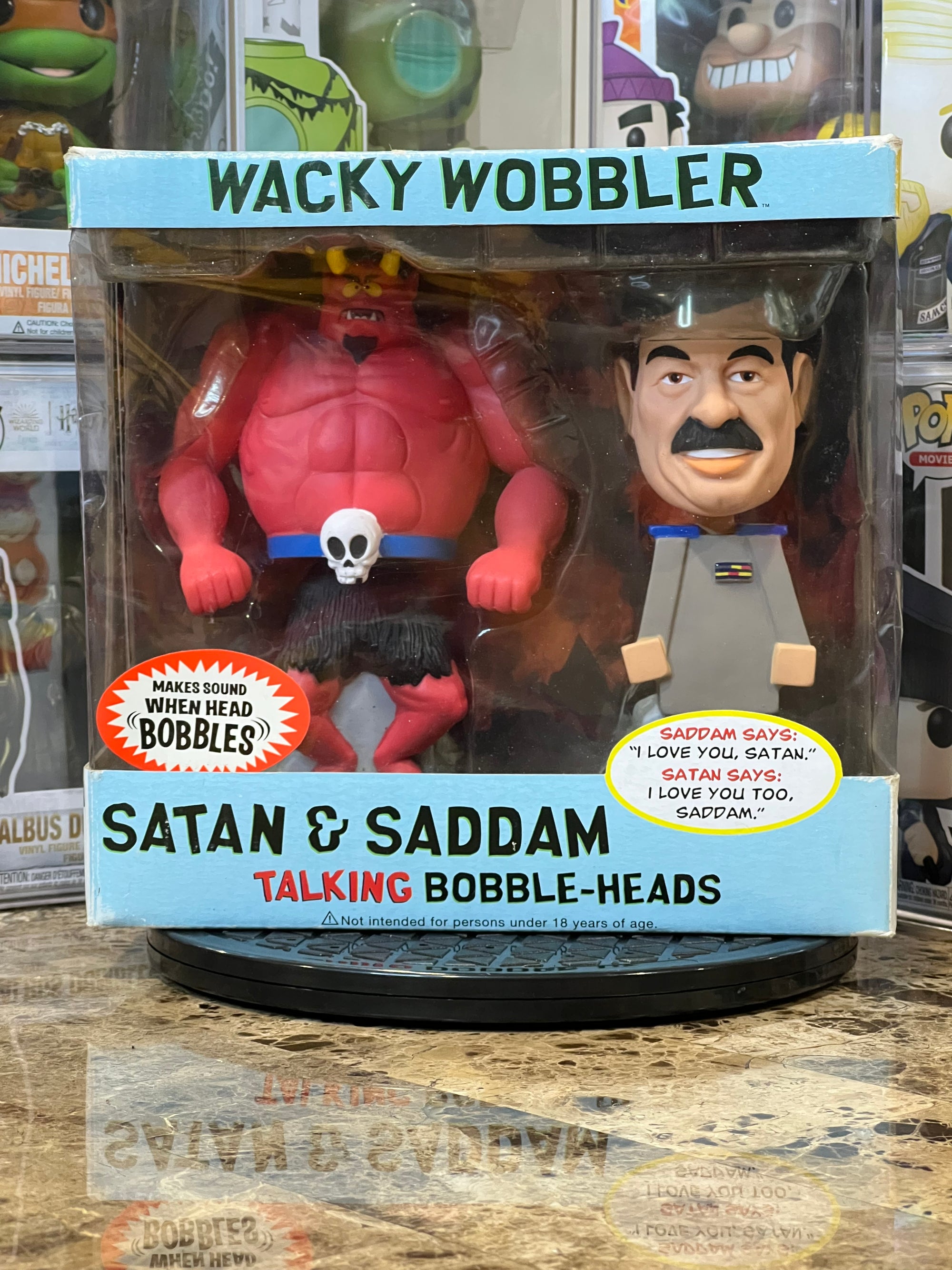 Wacky Wobbler Talking Bobble Head Satan & Saddam